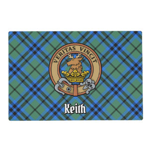 Clan Keith Crest over Tartan Placemat