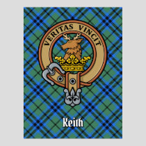 Clan Keith Crest over Tartan Poster