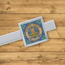 Clan Keith Crest over Tartan Silver Finish Tie Bar