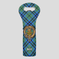 Clan Keith Crest over Tartan Wine Bag