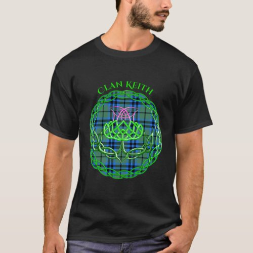 Clan Keith Scottish Tartan Celtic Thistle T_Shirt
