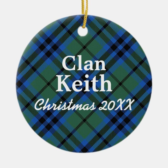 Clan Keith Scottish Tartan Ceramic Ornament (Front)