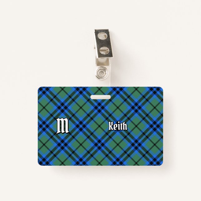 Clan Keith Tartan Badge (Front with Clip)