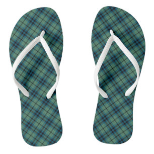 Clan Keith Tartan Green Plaid Flip Flops