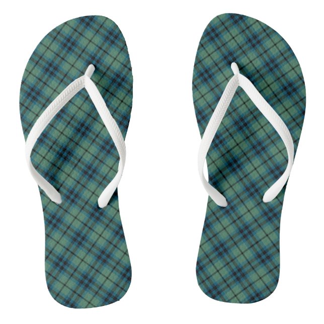 Clan Keith Tartan Green Plaid Flip Flops (Footbed)