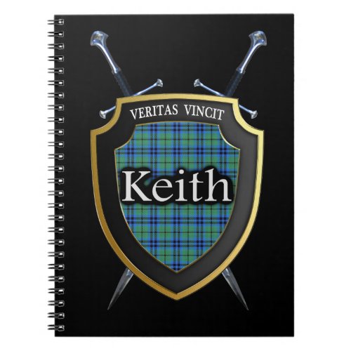 Clan Keith Tartan Shield  Swords Notebook