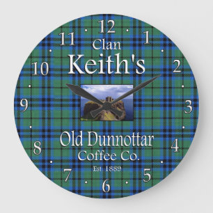 Clan Keith's Old Dunnottar Coffee Co. Large Clock