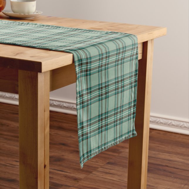 Clan Kelly Tartan Pattern Irish Plaid Short Table Runner (In Situ)