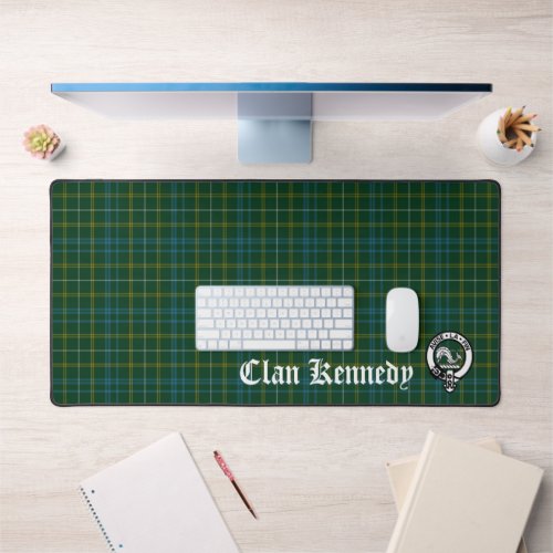 Clan Kennedy Crest Badge  Tartan Desk Mat