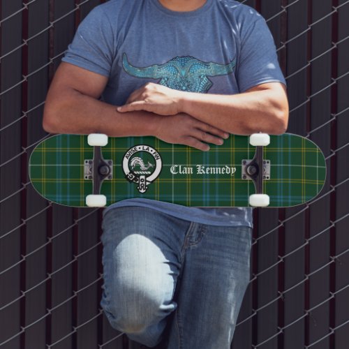 Clan Kennedy Crest Badge  Tartan  Skateboard