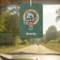 Clan Kennedy Crest over Tartan Air Freshener