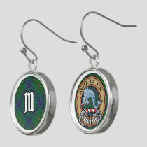 Clan Kennedy Crest over Tartan Earrings