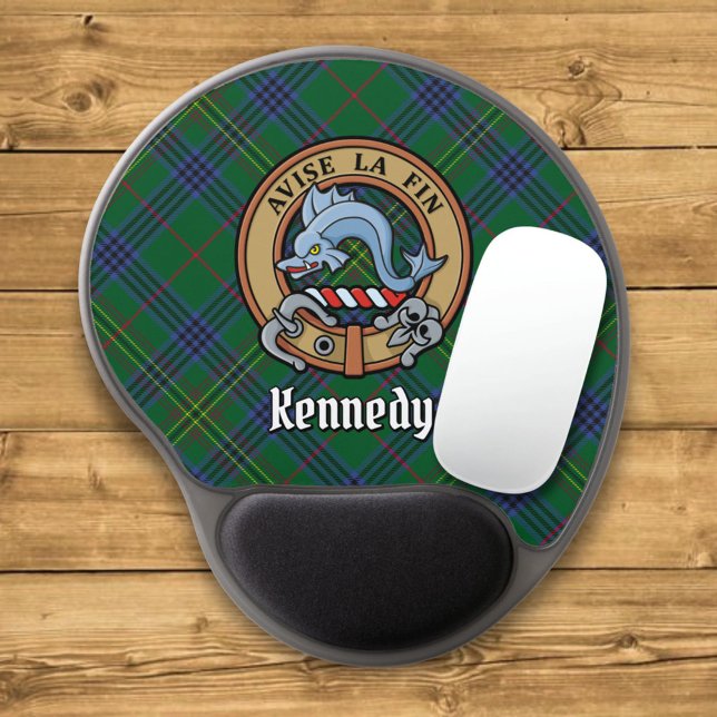 Clan Kennedy Crest over Tartan Gel Mouse Pad (Creator Uploaded)