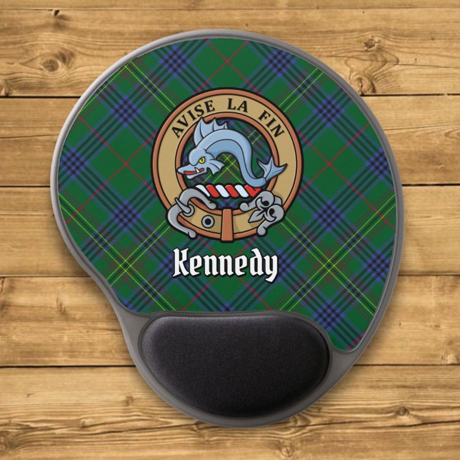 Clan Kennedy Crest over Tartan Gel Mouse Pad (Creator Uploaded)