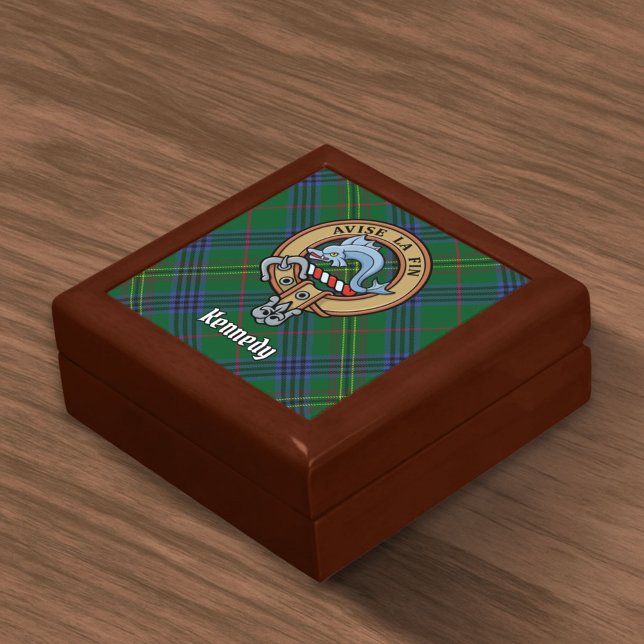 Clan Kennedy Crest over Tartan Gift Box (Creator Uploaded)