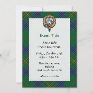 Clan Kennedy Crest over Tartan Invitation