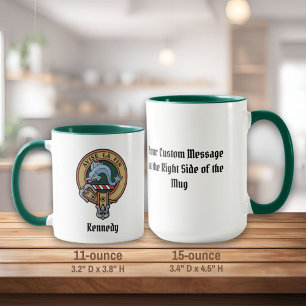 Clan Kennedy Crest over Tartan Mug