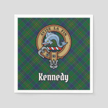 Clan Kennedy Crest over Tartan Napkins
