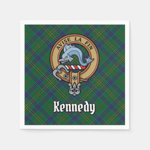 Clan Kennedy Crest over Tartan Napkins