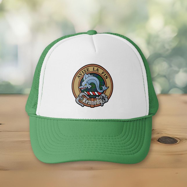 Clan Kennedy Crest over Tartan Trucker Hat (Creator Uploaded)