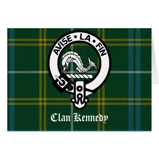 Clan Kennedy Crest Tartan Cards (Front Horizontal)