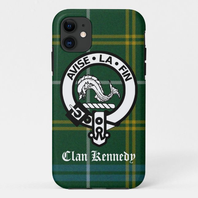 Clan Kennedy Crest Tartan Case-Mate iPhone Case (Back)