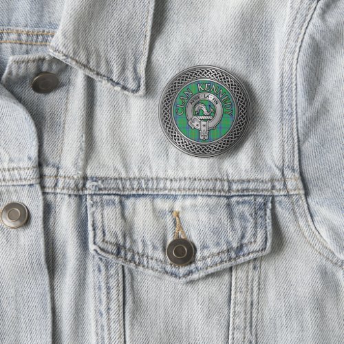 Clan Kennedy Crest  Tartan Knot Button