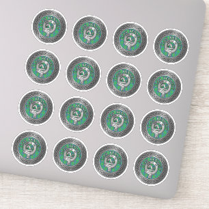 Clan Kennedy Crest & Tartan Knot Sticker