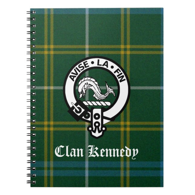 Clan Kennedy Crest Tartan Notebook (Front)