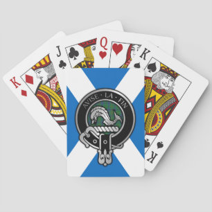 Clan Kennedy Crest & Tartan on Saltire Bicycle Pla Poker Cards