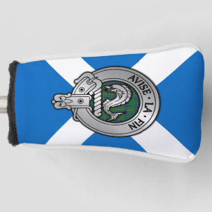 Clan Kennedy Crest & Tartan on Saltire Golf Head Cover