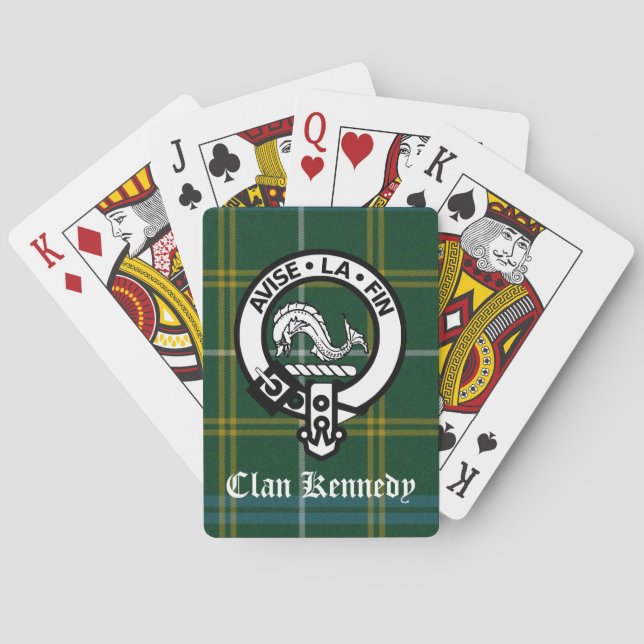 Clan Kennedy Crest Tartan Poker Cards (Back)
