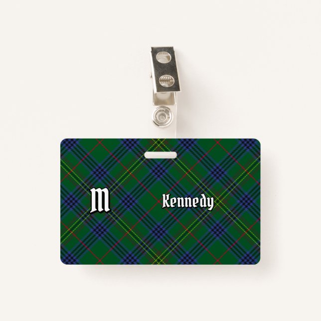 Clan Kennedy Tartan Badge (Front with Clip)