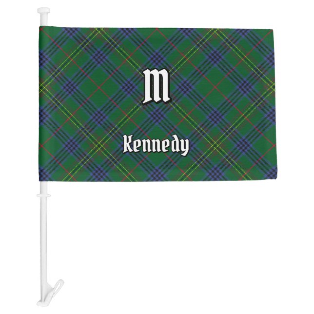 Clan Kennedy Tartan Car Flag (Front)