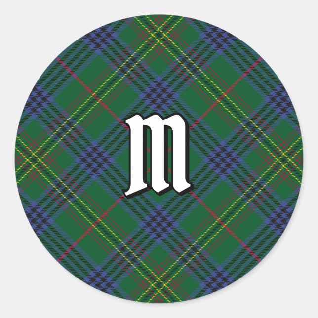 Clan Kennedy Tartan Classic Round Sticker (Front)