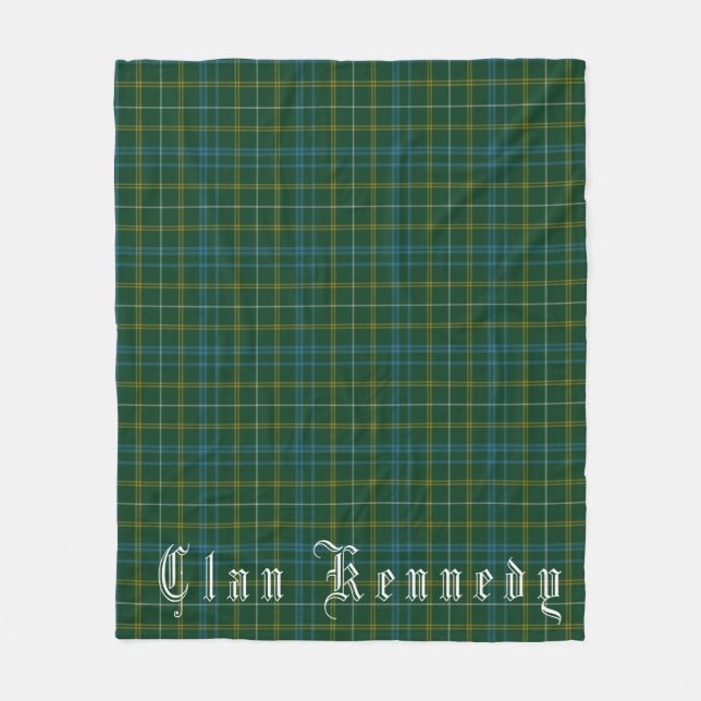 Clan Kennedy Tartan Fleece Blanket (Front)