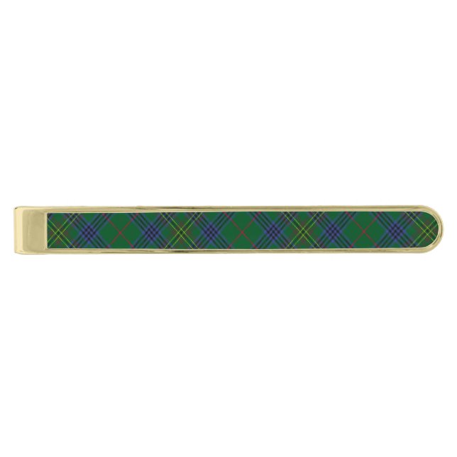 Clan Kennedy Tartan Gold Finish Tie Bar (Front)