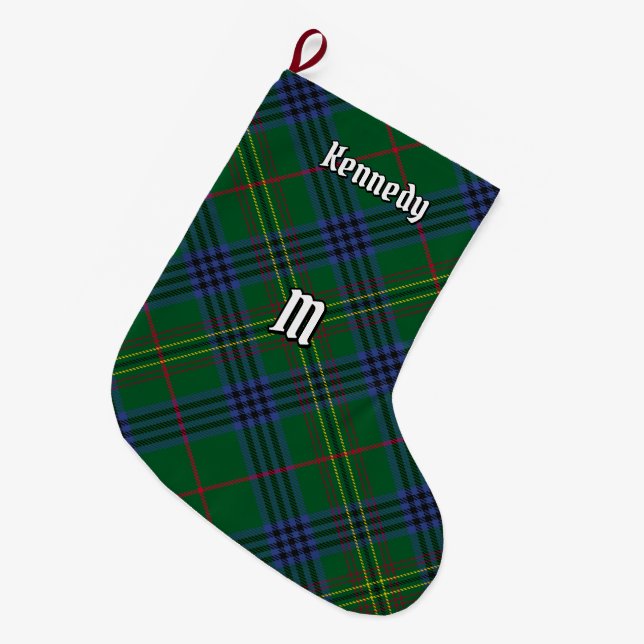 Clan Kennedy Tartan Large Christmas Stocking (Front (Hanging))