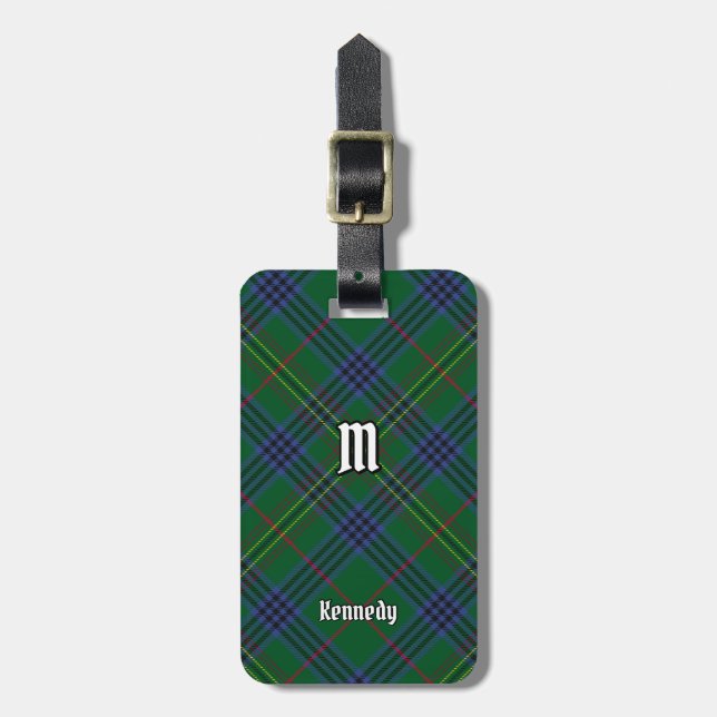 Clan Kennedy Tartan Luggage Tag (Front Vertical)