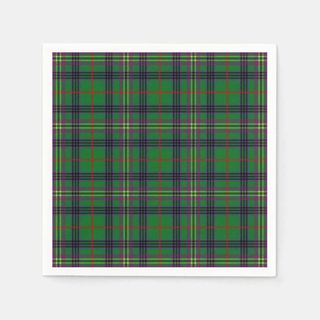 Clan Kennedy Tartan Paper Napkins (Front)