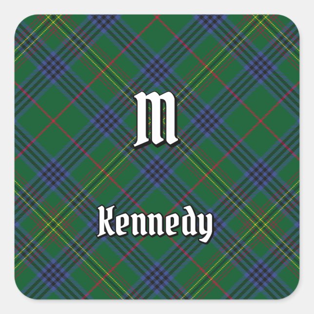Clan Kennedy Tartan Square Sticker (Front)