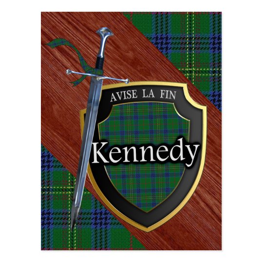 Clan Kennedy Tartan Sword & Shield Postcard | Zazzle.com