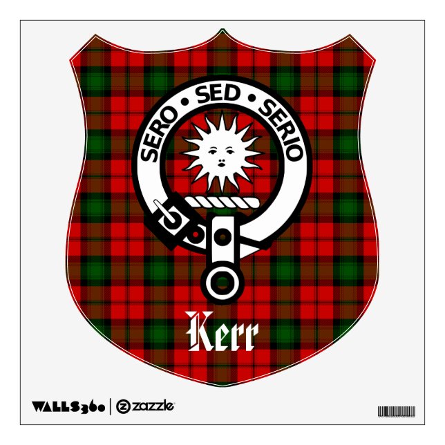 Clan Kerr Crest and Tartan Wall Decal (Front)