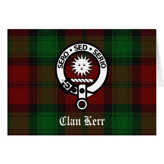 Clan Kerr Crest Badge Tartan (Front Horizontal)