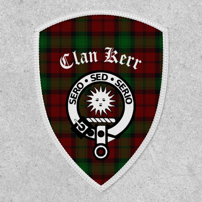 Clan Kerr Crest Badge Tartan Iron On Patch (Front)
