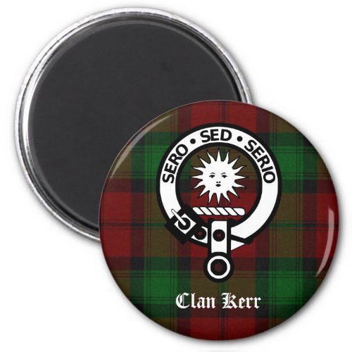 Clan Kerr Crest Badge Tartan Magnet