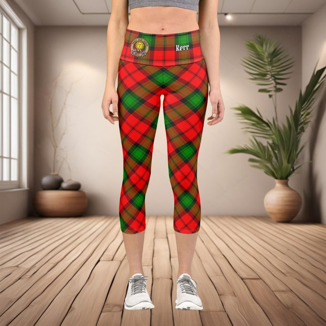 Clan Kerr Crest over Tartan Capri Leggings (Creator Uploaded)