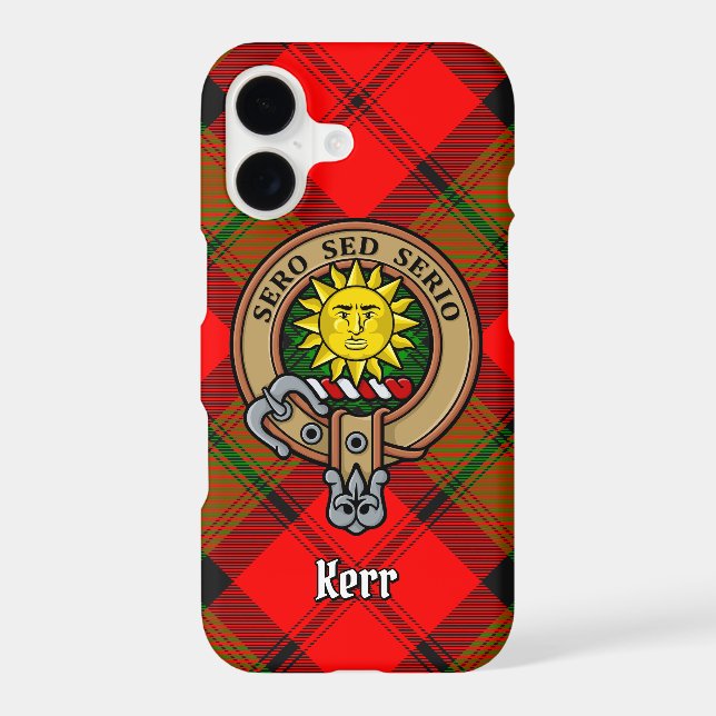 Clan Kerr Crest over Tartan Case-Mate iPhone Case (Back)