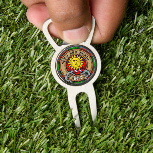 Clan Kerr Crest over Tartan Divot Tool