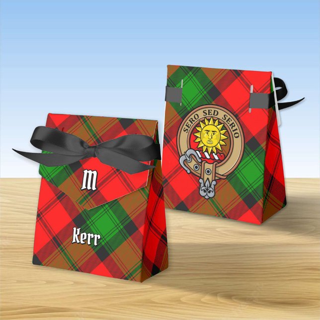 Clan Kerr Crest over Tartan Favor Boxes (Creator Uploaded)